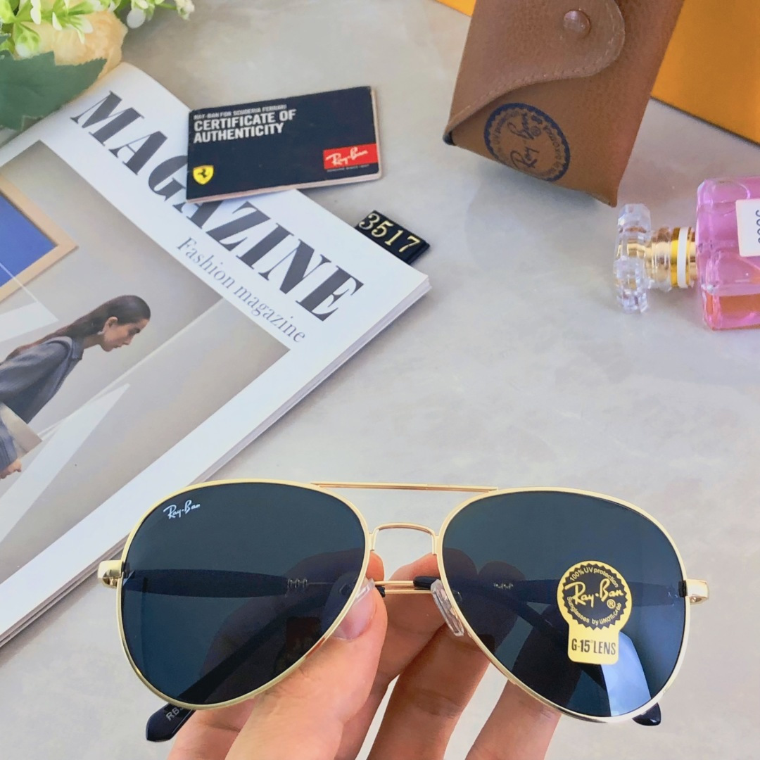 。。RAYBA*玻璃镜片墨镜高级感开车专用眼镜潮牌钓鱼太阳镜