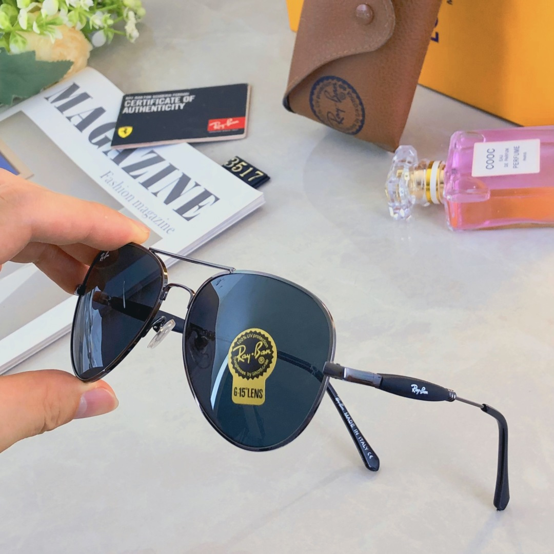 。。RAYBA*玻璃镜片墨镜高级感开车专用眼镜潮牌钓鱼太阳镜