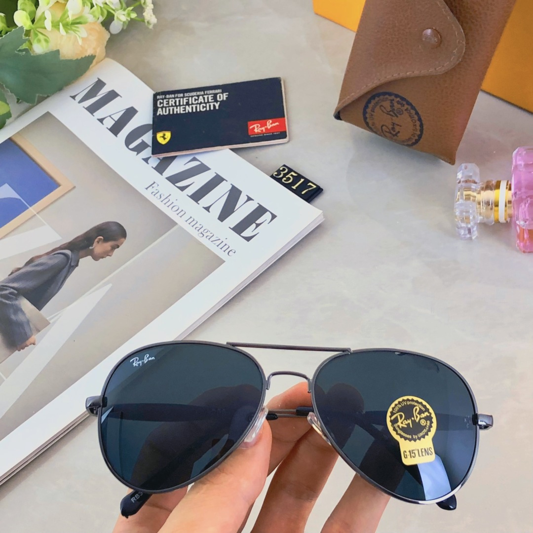 。。RAYBA*玻璃镜片墨镜高级感开车专用眼镜潮牌钓鱼太阳镜