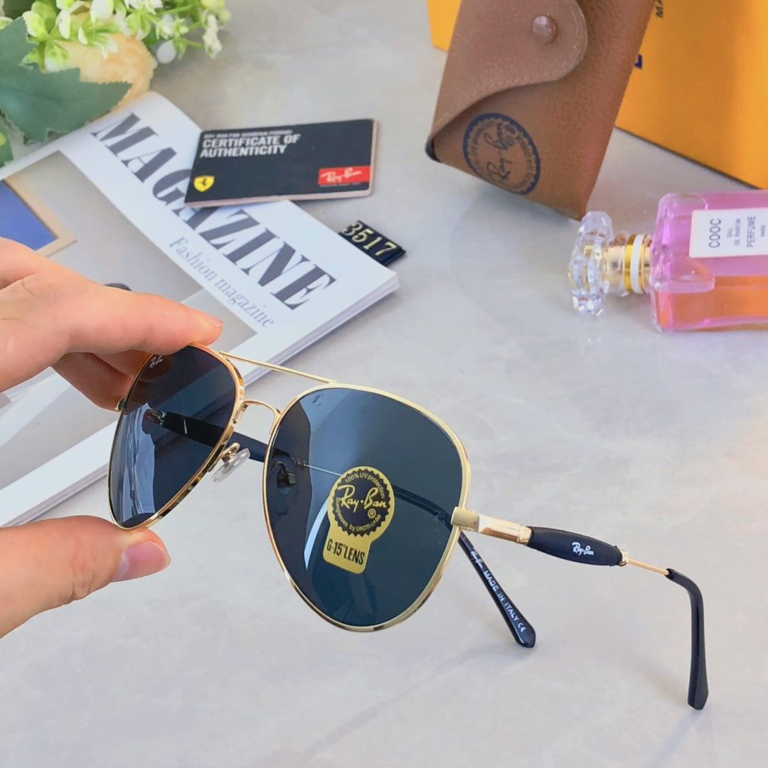 。。RAYBA*玻璃镜片墨镜高级感开车专用眼镜潮牌钓鱼太阳镜