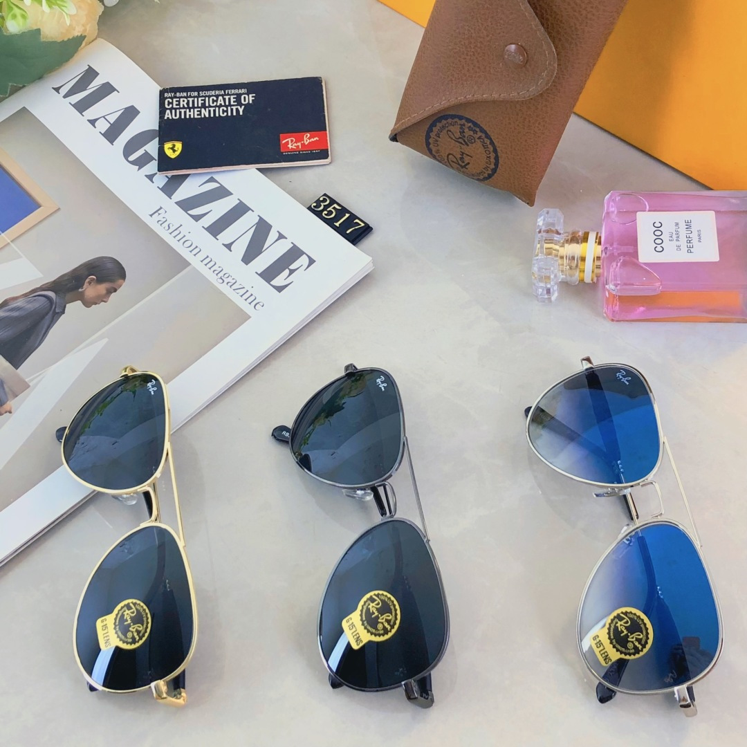 。。RAYBA*玻璃镜片墨镜高级感开车专用眼镜潮牌钓鱼太阳镜