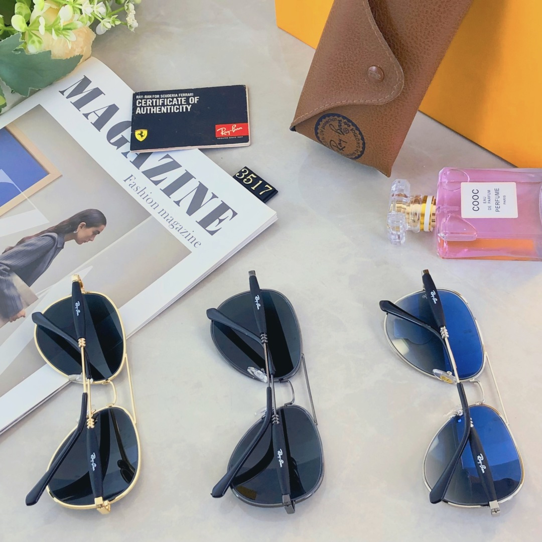 。。RAYBA*玻璃镜片墨镜高级感开车专用眼镜潮牌钓鱼太阳镜