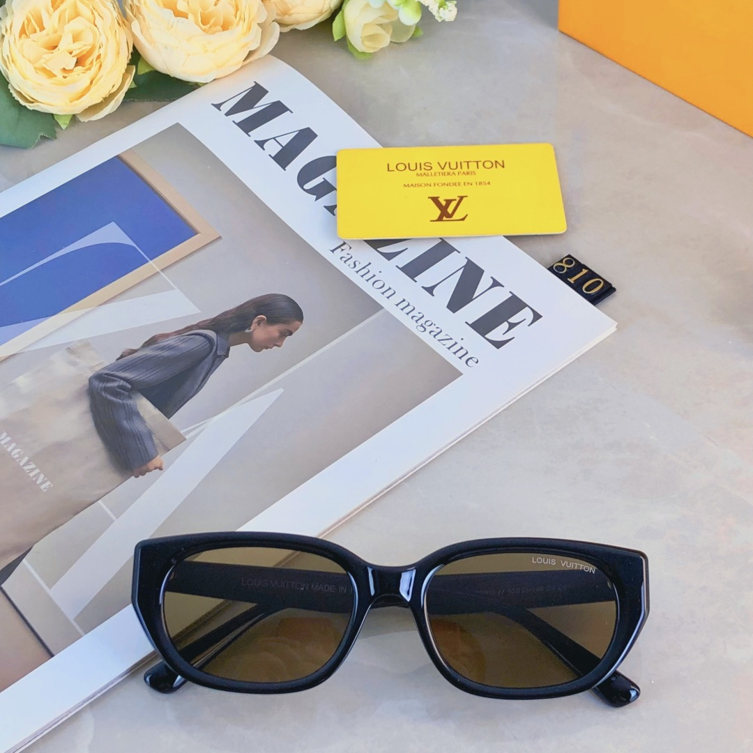 。。LOUISVUITTO*复古猫眼墨镜女方圆脸显瘦偏光太阳镜男女轻ins韩版潮网红素颜镜