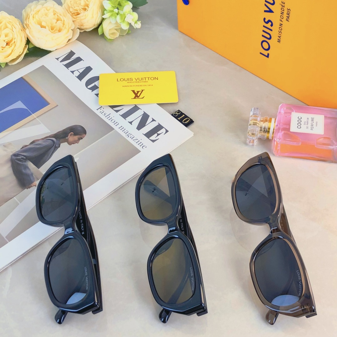 。。LOUISVUITTO*复古猫眼墨镜女方圆脸显瘦偏光太阳镜男女轻ins韩版潮网红素颜镜