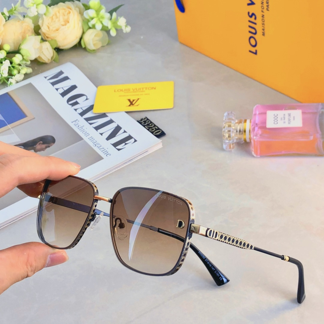 。。LOUISVUITTO*欧风复古渐变墨镜上深下浅方框太阳镜高级感金属防晒眼镜女眼镜潮