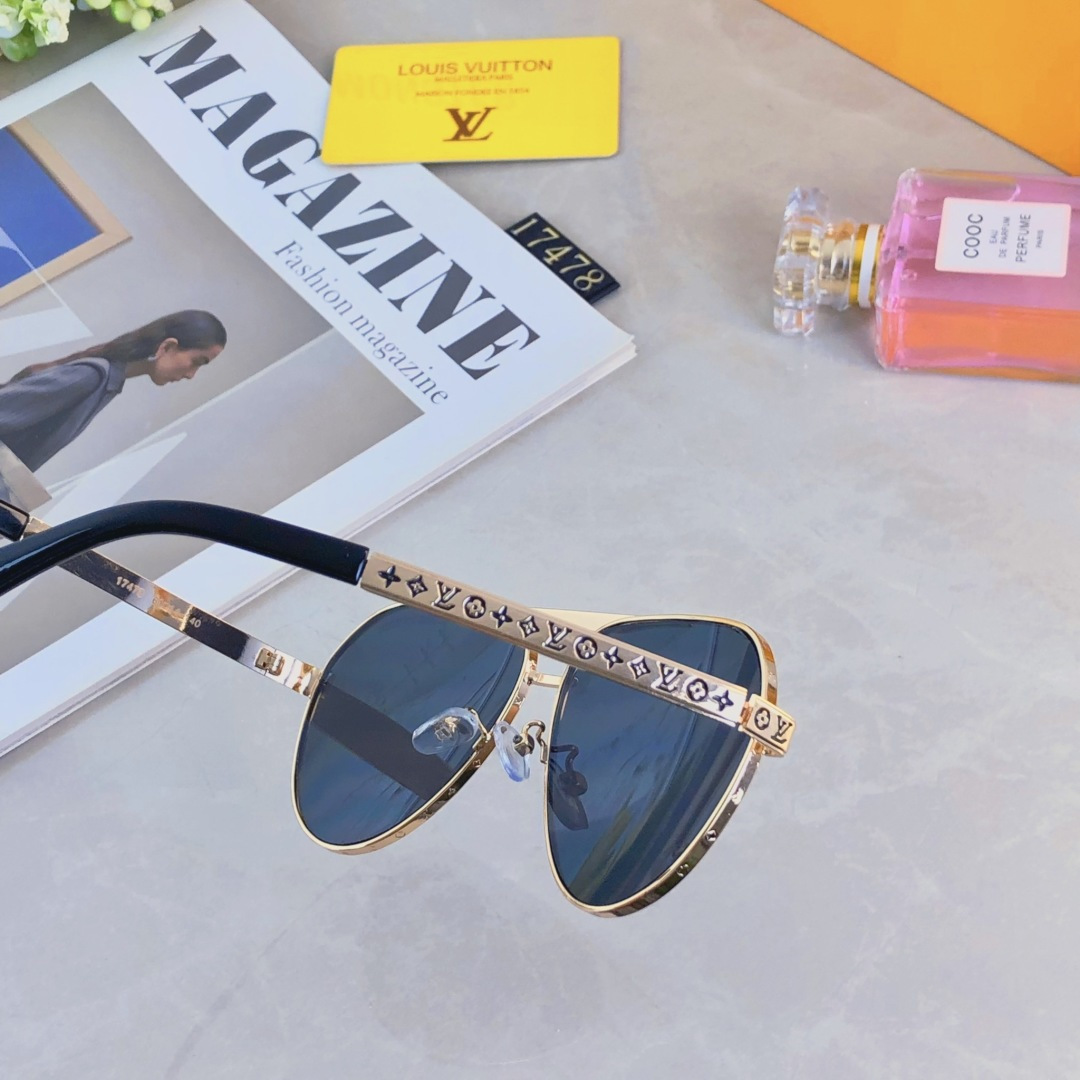 。。LOUISVUITTO*欧美时尚潮流墨镜男女金属大框太阳镜复古遮阳太阳眼镜蛤蟆镜