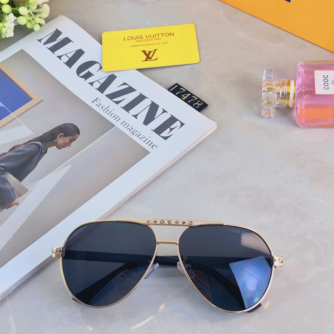 。。LOUISVUITTO*欧美时尚潮流墨镜男女金属大框太阳镜复古遮阳太阳眼镜蛤蟆镜