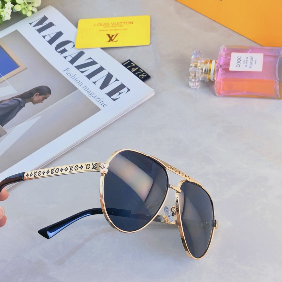 。。LOUISVUITTO*欧美时尚潮流墨镜男女金属大框太阳镜复古遮阳太阳眼镜蛤蟆镜