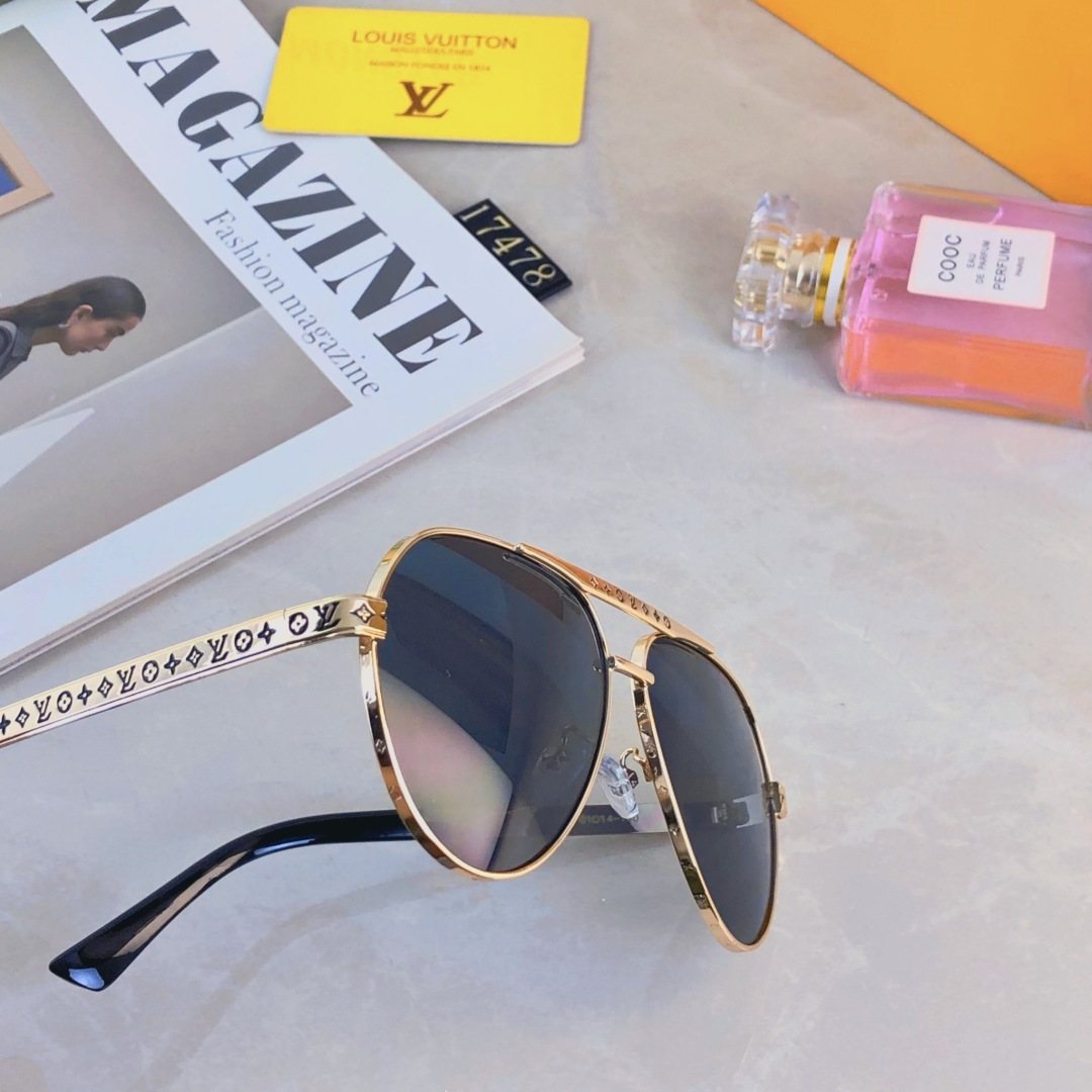 。。LOUISVUITTO*欧美时尚潮流墨镜男女金属大框太阳镜复古遮阳太阳眼镜蛤蟆镜
