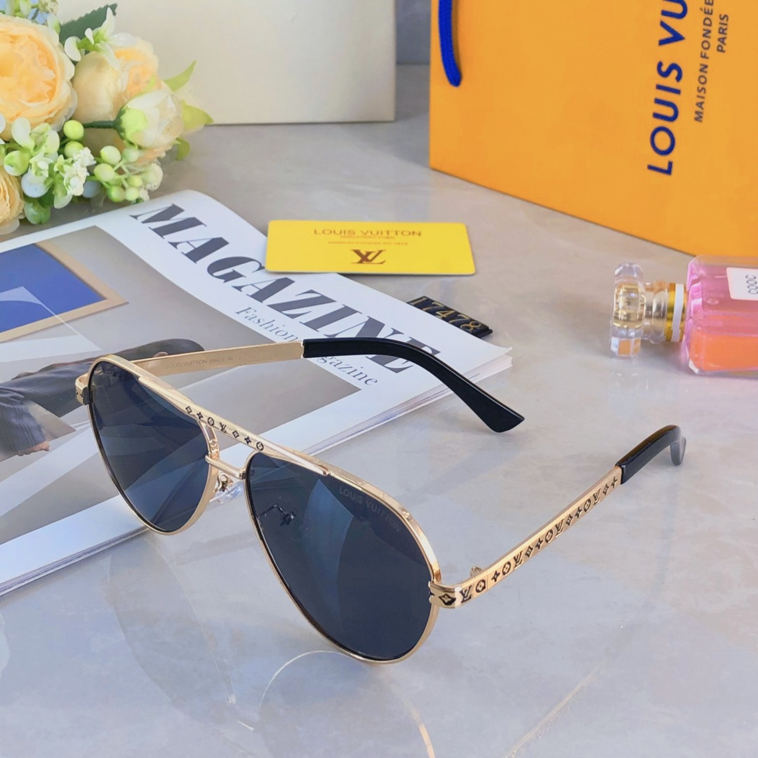 。。LOUISVUITTO*欧美时尚潮流墨镜男女金属大框太阳镜复古遮阳太阳眼镜蛤蟆镜