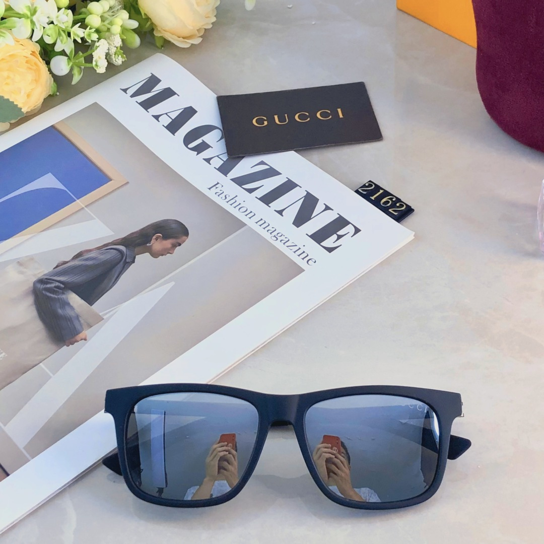 。。Gucc*新款超轻太阳镜偏光男士方形大框经典时尚墨镜男女开车钓鱼眼镜