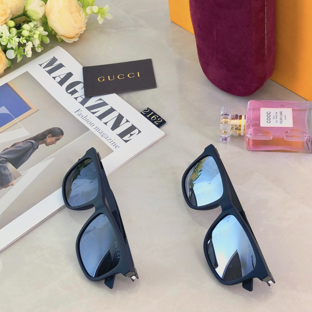 。。Gucc*新款超轻太阳镜偏光男士方形大框经典时尚墨镜男女开车钓鱼眼镜