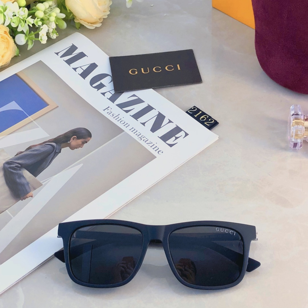 。。Gucc*新款超轻太阳镜偏光男士方形大框经典时尚墨镜男女开车钓鱼眼镜