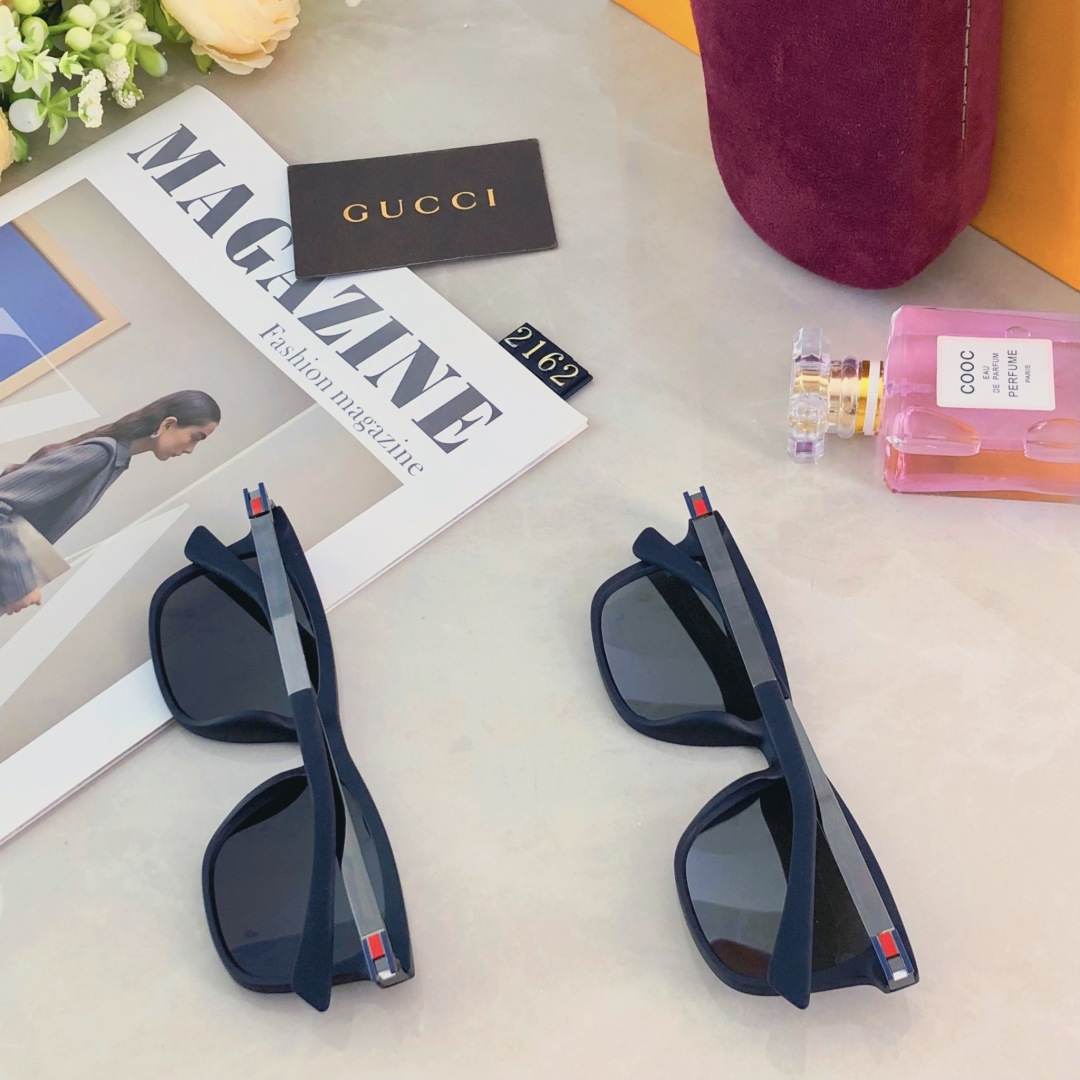 。。Gucc*新款超轻太阳镜偏光男士方形大框经典时尚墨镜男女开车钓鱼眼镜