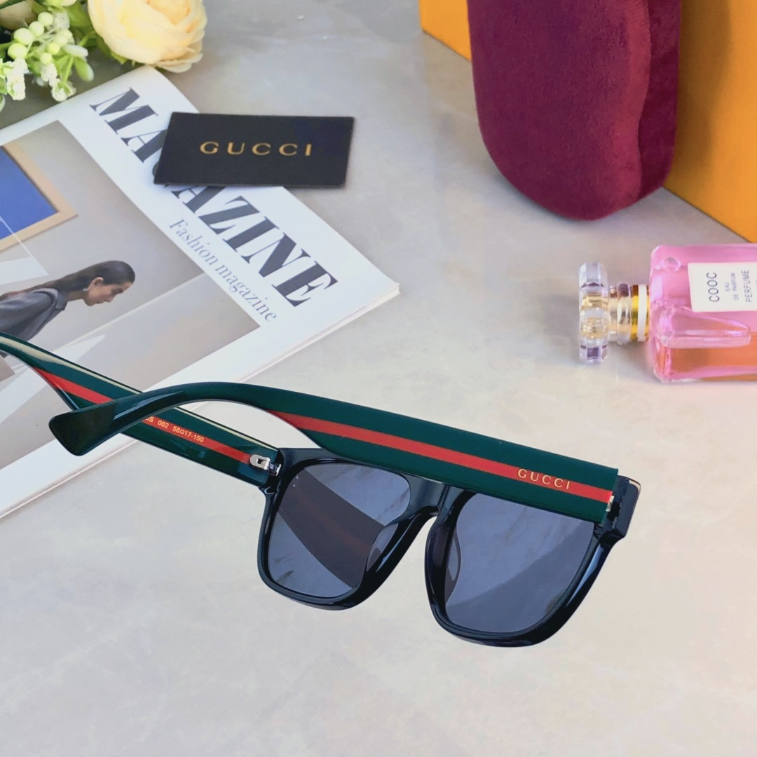 。。Gucc*新款欧美时尚个性三拼色板材脚复古墨镜男女太阳镜