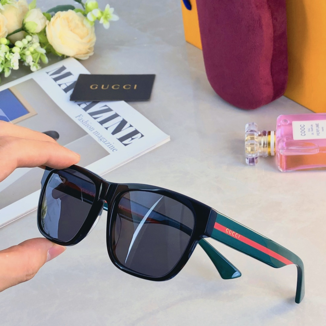 。。Gucc*新款欧美时尚个性三拼色板材脚复古墨镜男女太阳镜
