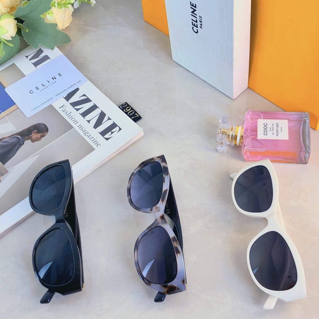 。。Celin*2025年新款凯旋门猫眼显瘦墨镜女高级感时尚太阳眼镜防晒