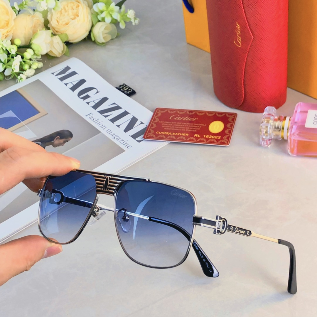 NO:370001,Cartie* Men's Sunglasses European and American Metal Fashion Fashion Toad Glasses Double Beam Gradient Color Sunglasses New High-end Sex Glasses Sunglasses Sunglasses, Glasses, Cartier19860909Cartie*男士太阳镜欧美金属潮流时尚蛤蟆镜双梁渐变色墨镜新款高级感眼镜墨镜太阳镜,眼镜,cartier,glasses