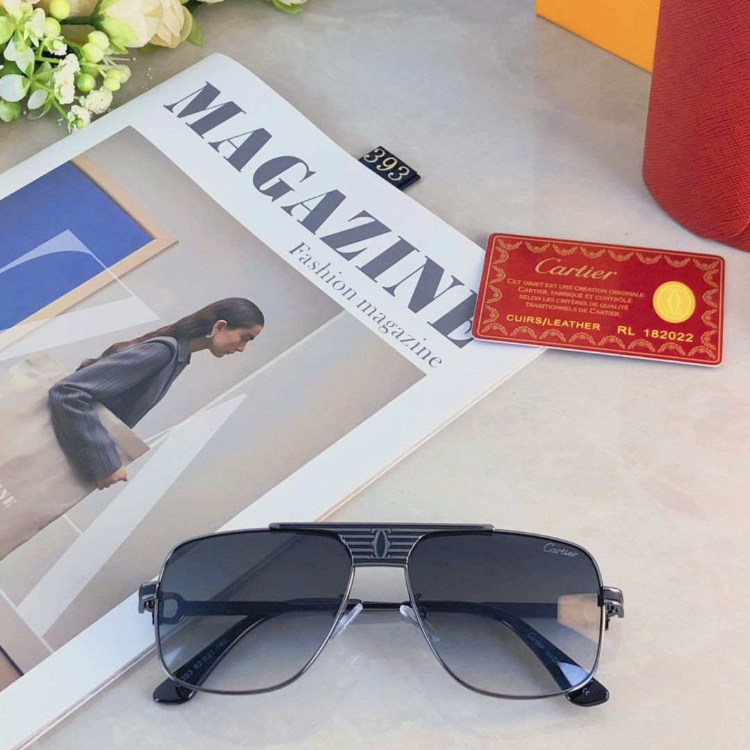 。。Cartie*男士太阳镜欧美金属潮流时尚蛤蟆镜双梁渐变色墨镜新款高级感