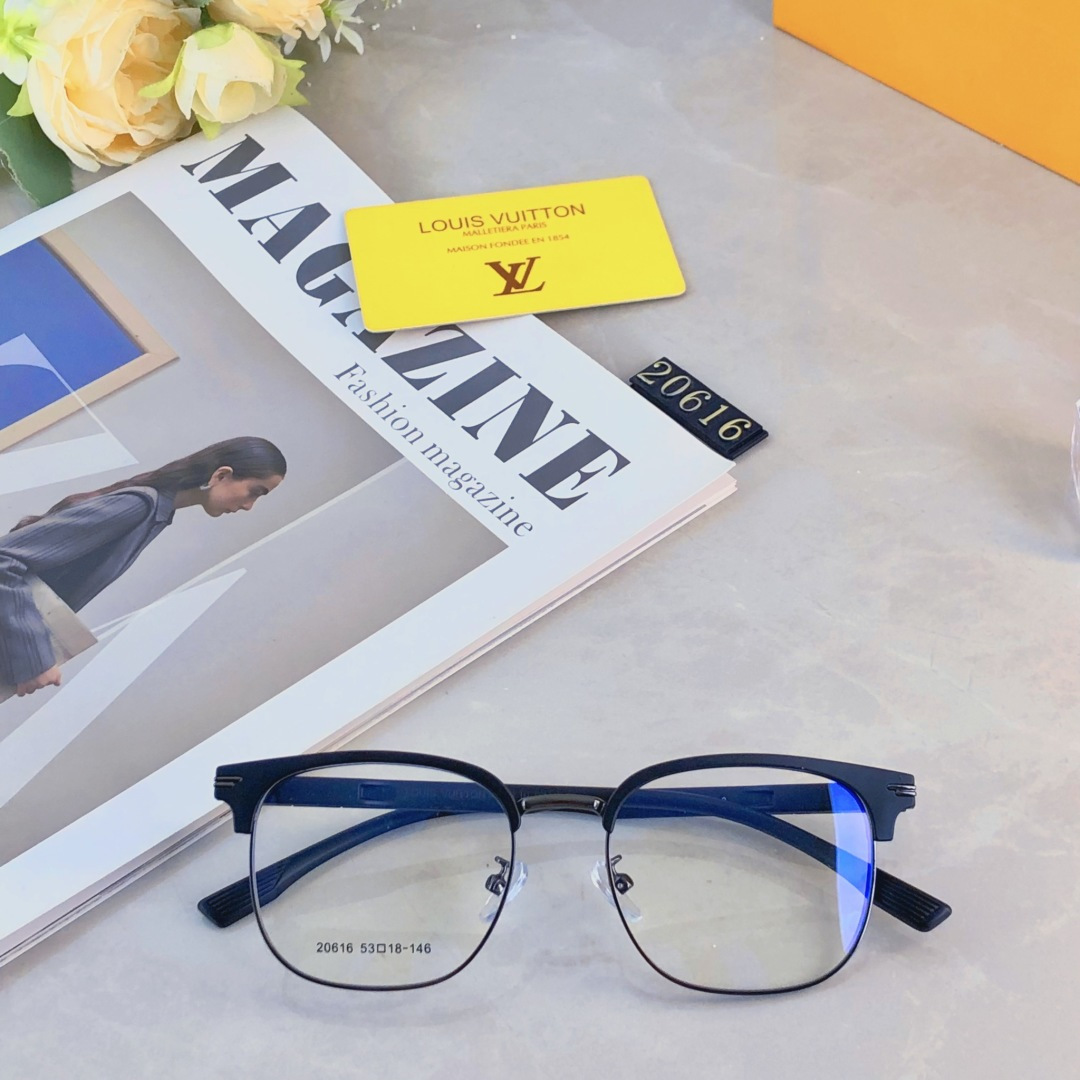 。。Louis vuitto*高颜值眉毛架合金休闲眼镜框半包硅胶镜腿可配近视
