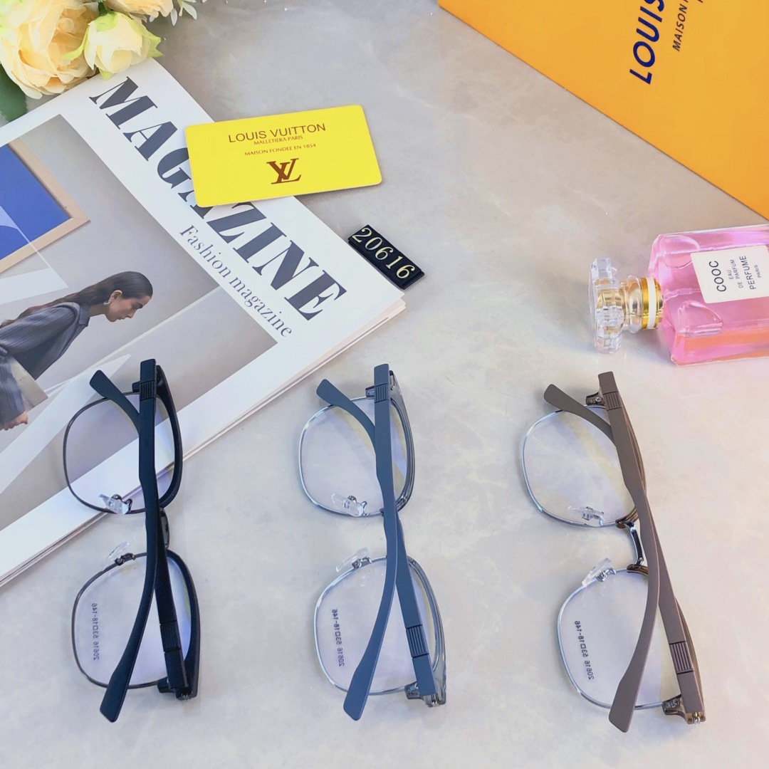 。。Louis vuitto*高颜值眉毛架合金休闲眼镜框半包硅胶镜腿可配近视