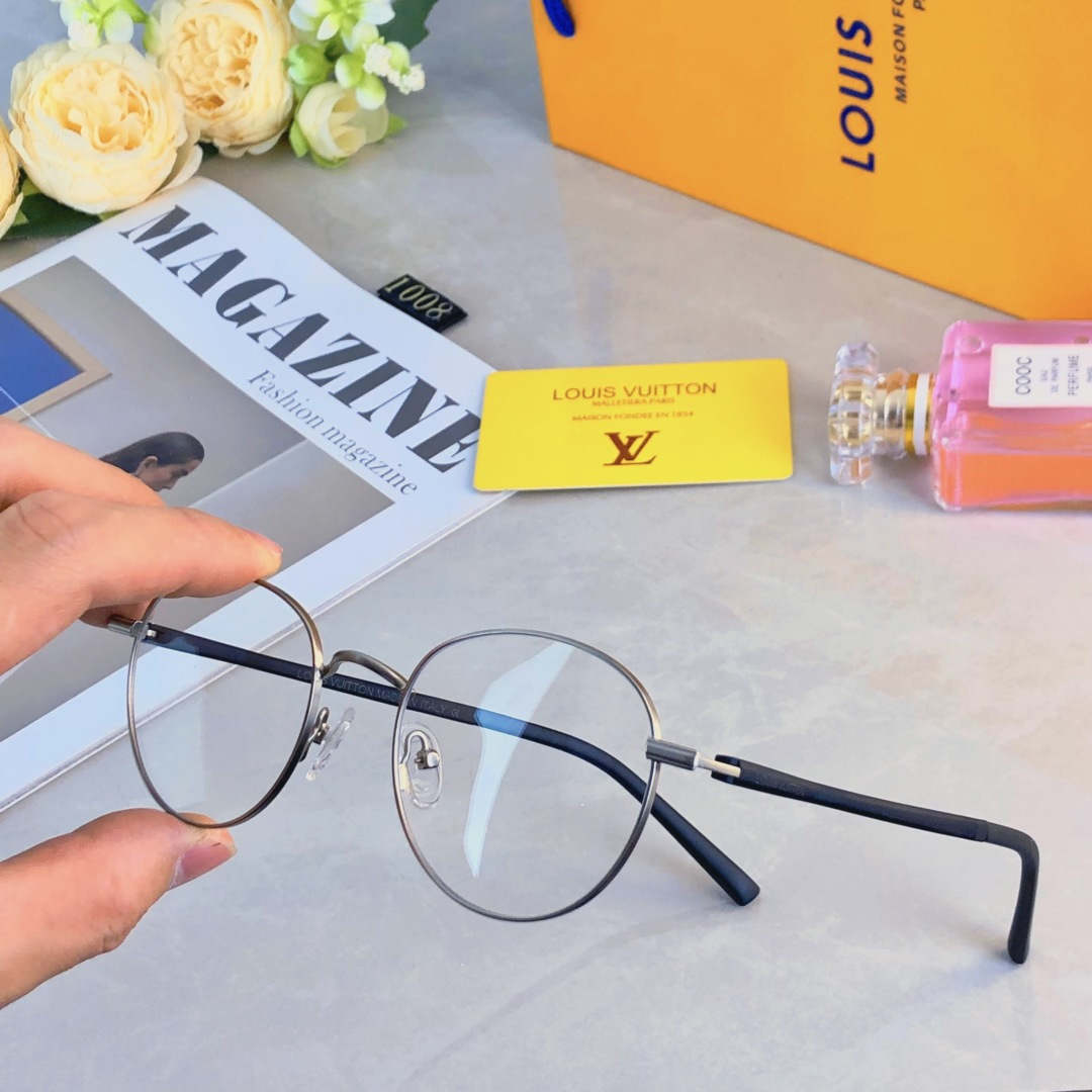 。。Louis vuitto*金属镜框金丝边斯文日系慵懒风男女复古眼镜超轻防蓝光配镜