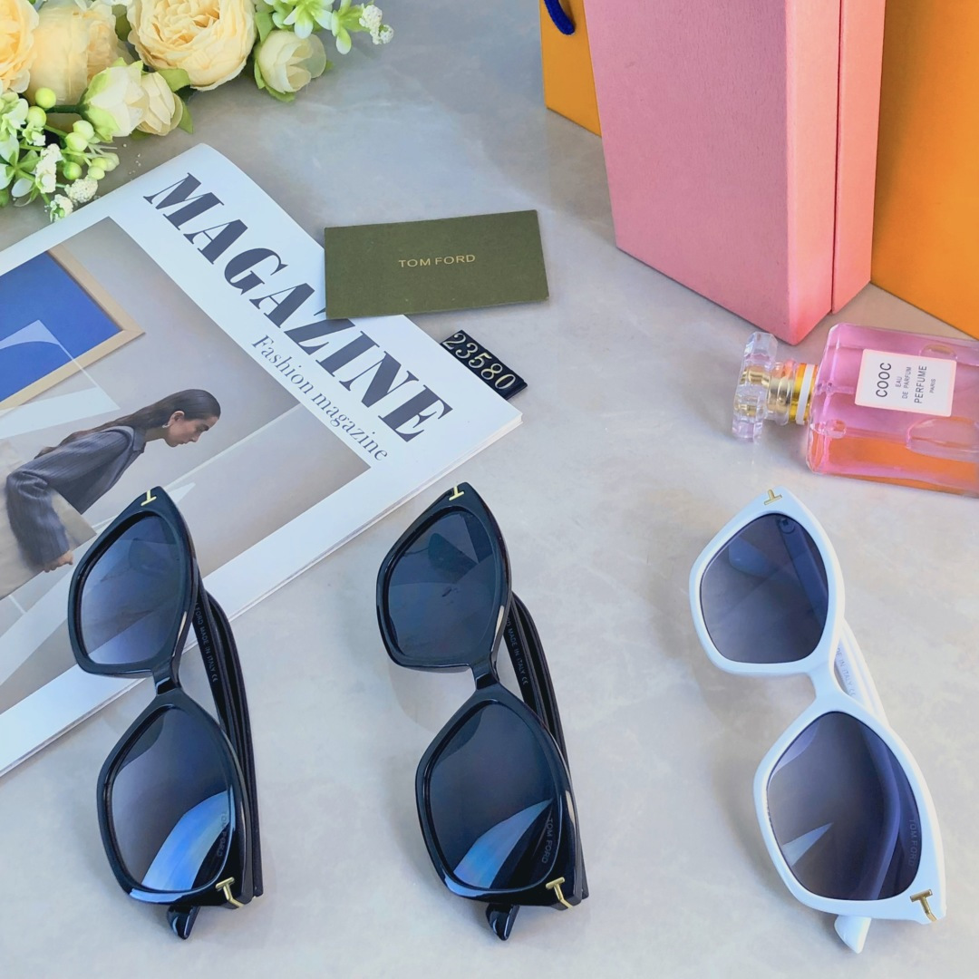 。。Tom For*韩系圆框太阳镜男女网红款高级感ins潮墨镜防紫外线