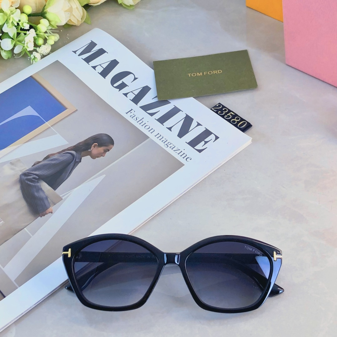 。。Tom For*韩系圆框太阳镜男女网红款高级感ins潮墨镜防紫外线
