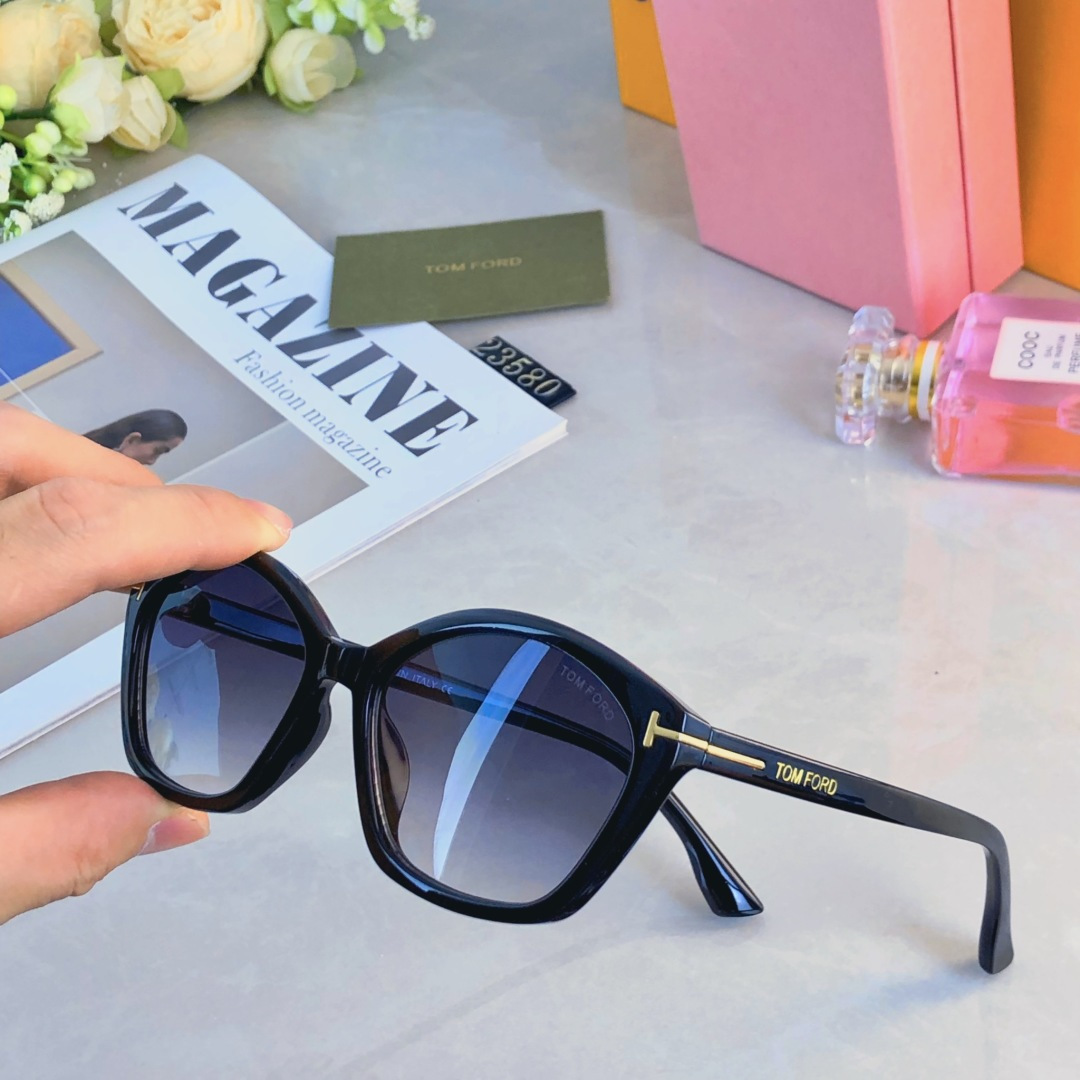 。。Tom For*韩系圆框太阳镜男女网红款高级感ins潮墨镜防紫外线