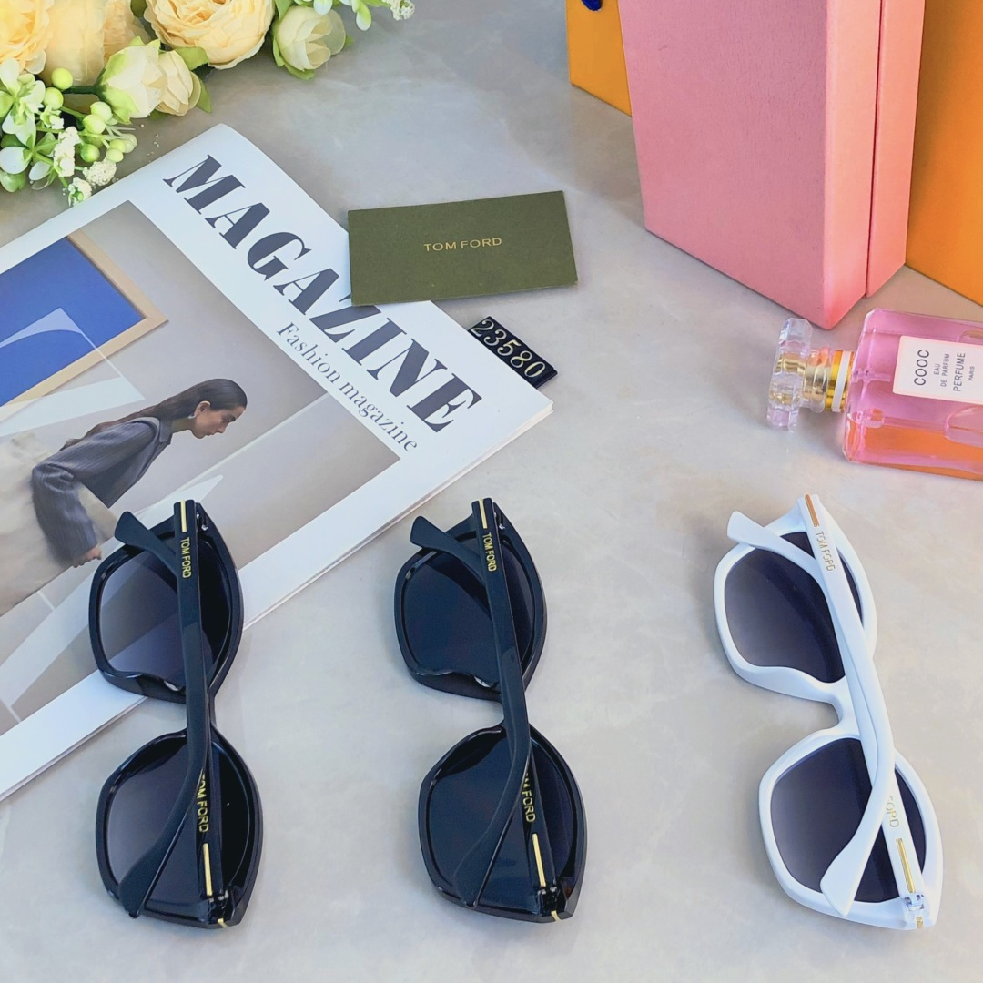 。。Tom For*韩系圆框太阳镜男女网红款高级感ins潮墨镜防紫外线