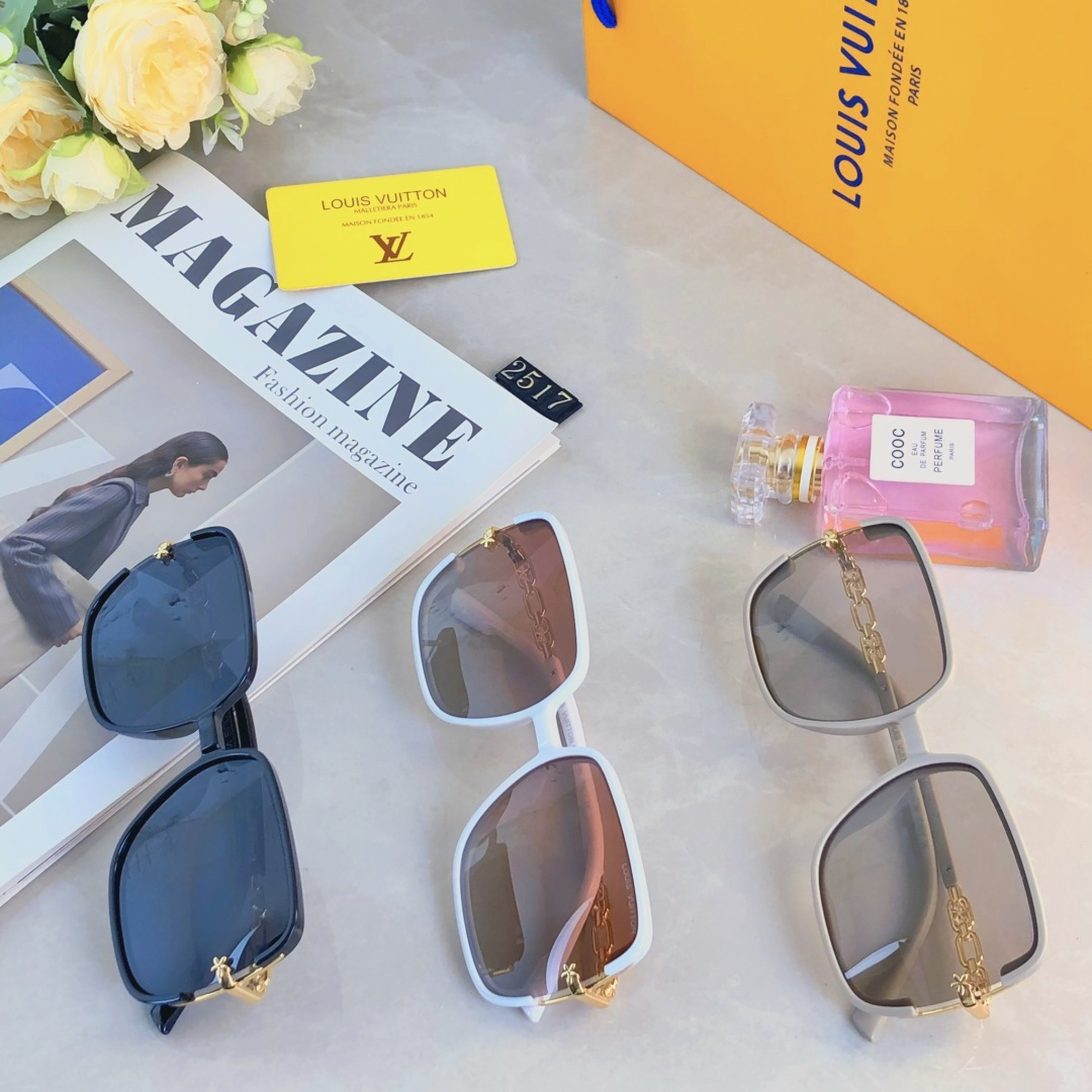 。。LOUIS VUITTO*新款复古太阳镜韩版潮流百搭墨镜女网红街拍简约大框眼