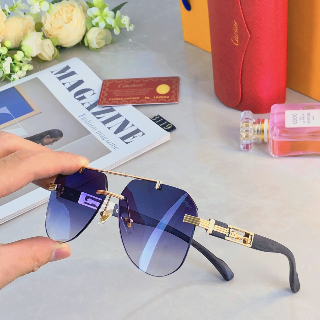 。。CARTIE*时尚奢华金属风蛤蟆太阳镜驾驶男士百搭大框墨镜