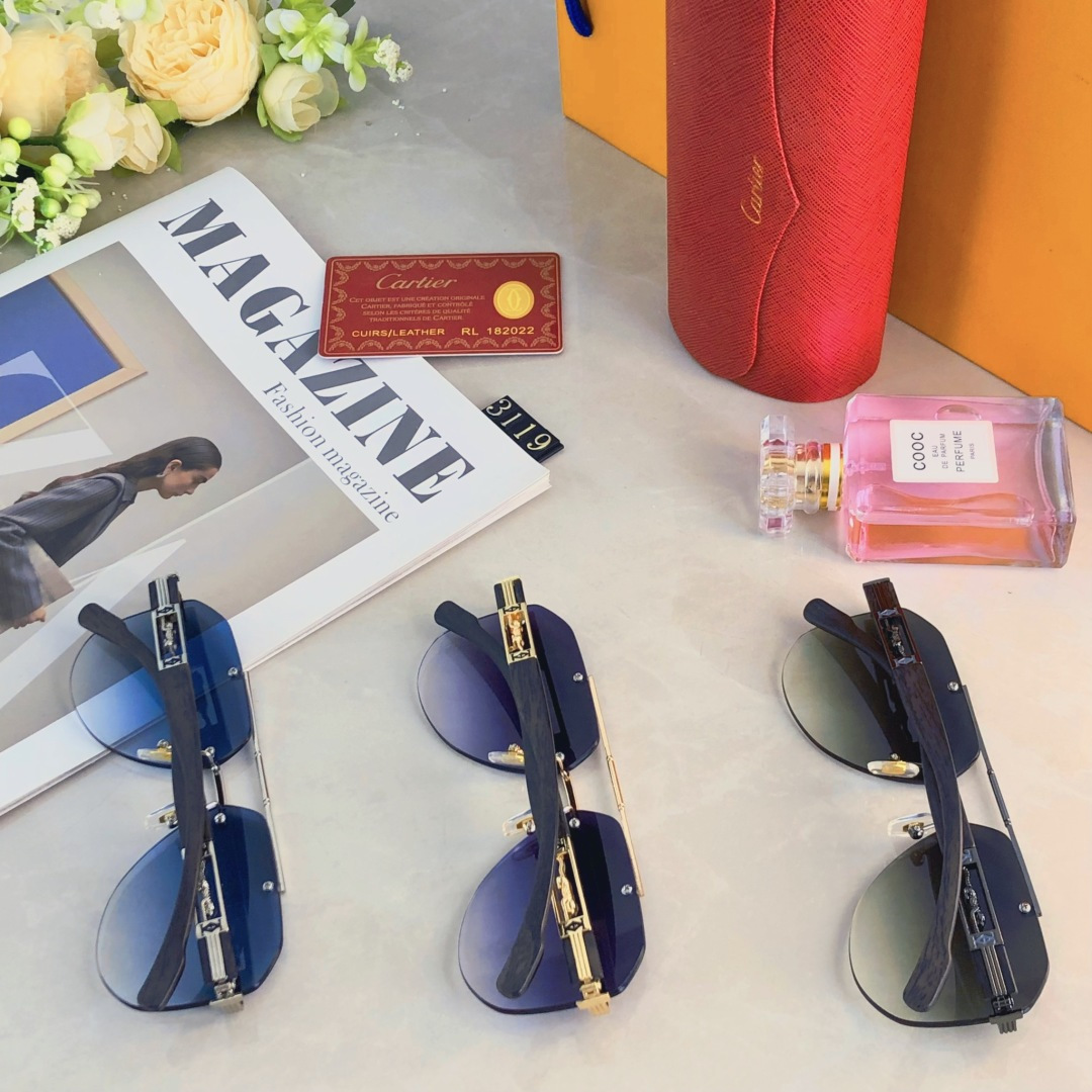 。。CARTIE*时尚奢华金属风蛤蟆太阳镜驾驶男士百搭大框墨镜