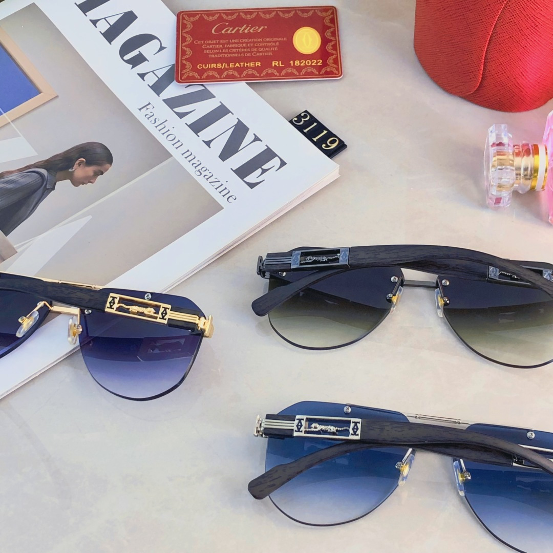 。。CARTIE*时尚奢华金属风蛤蟆太阳镜驾驶男士百搭大框墨镜
