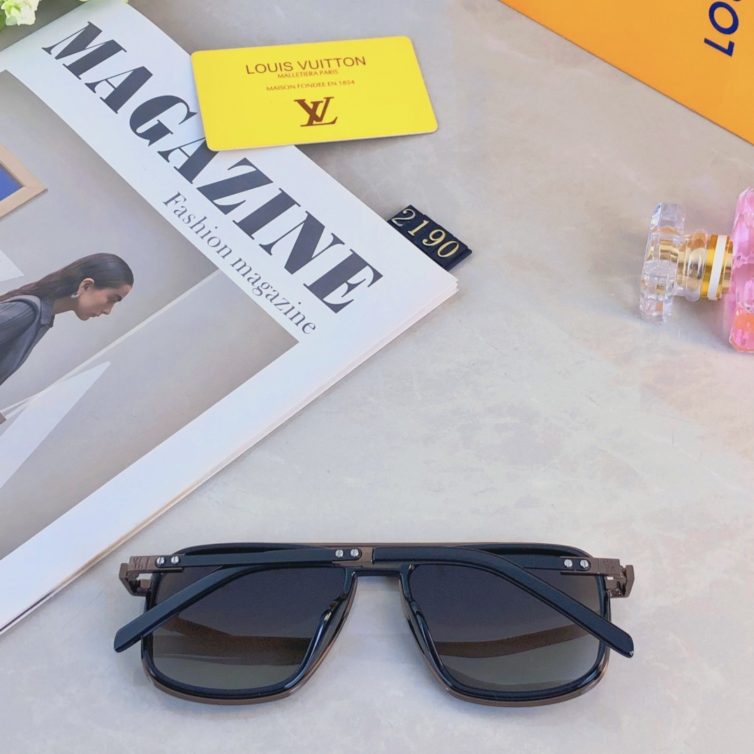 。。LOUISVUITTO*高清偏光镜TR90高级感轻奢外贸金属太阳镜复古墨镜户外街拍眼镜