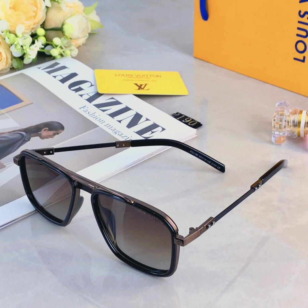 。。LOUISVUITTO*高清偏光镜TR90高级感轻奢外贸金属太阳镜复古墨镜户外街拍眼镜