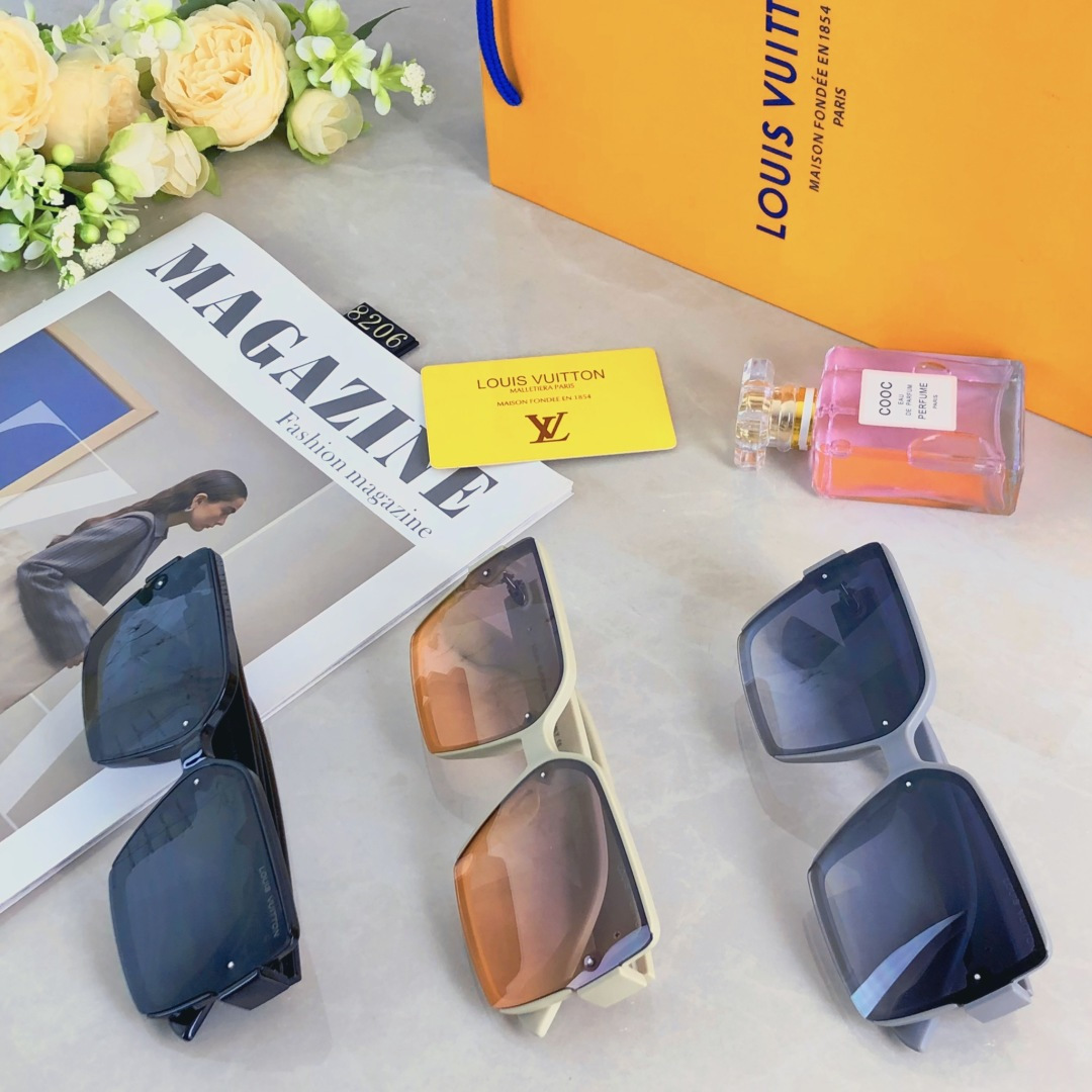 。。Louis vuitto*新款高级感时尚潮流墨镜女ins气质网红街拍遮阳太阳镜大框显瘦