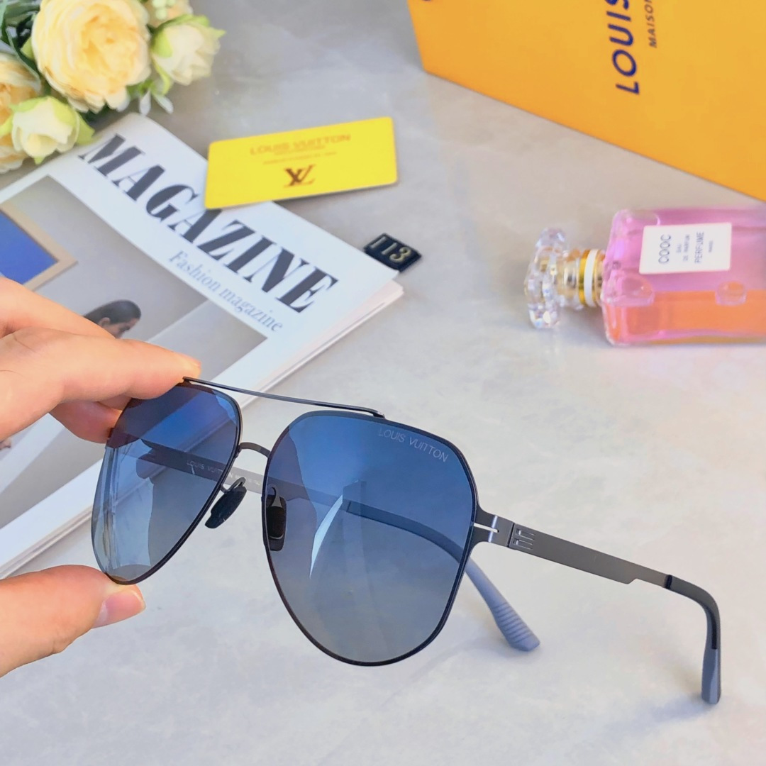 。。Louis vuitto*夏季新款偏光太阳镜男士欧美双梁飞行员墨镜尼龙户外钓鱼蛤蟆眼镜