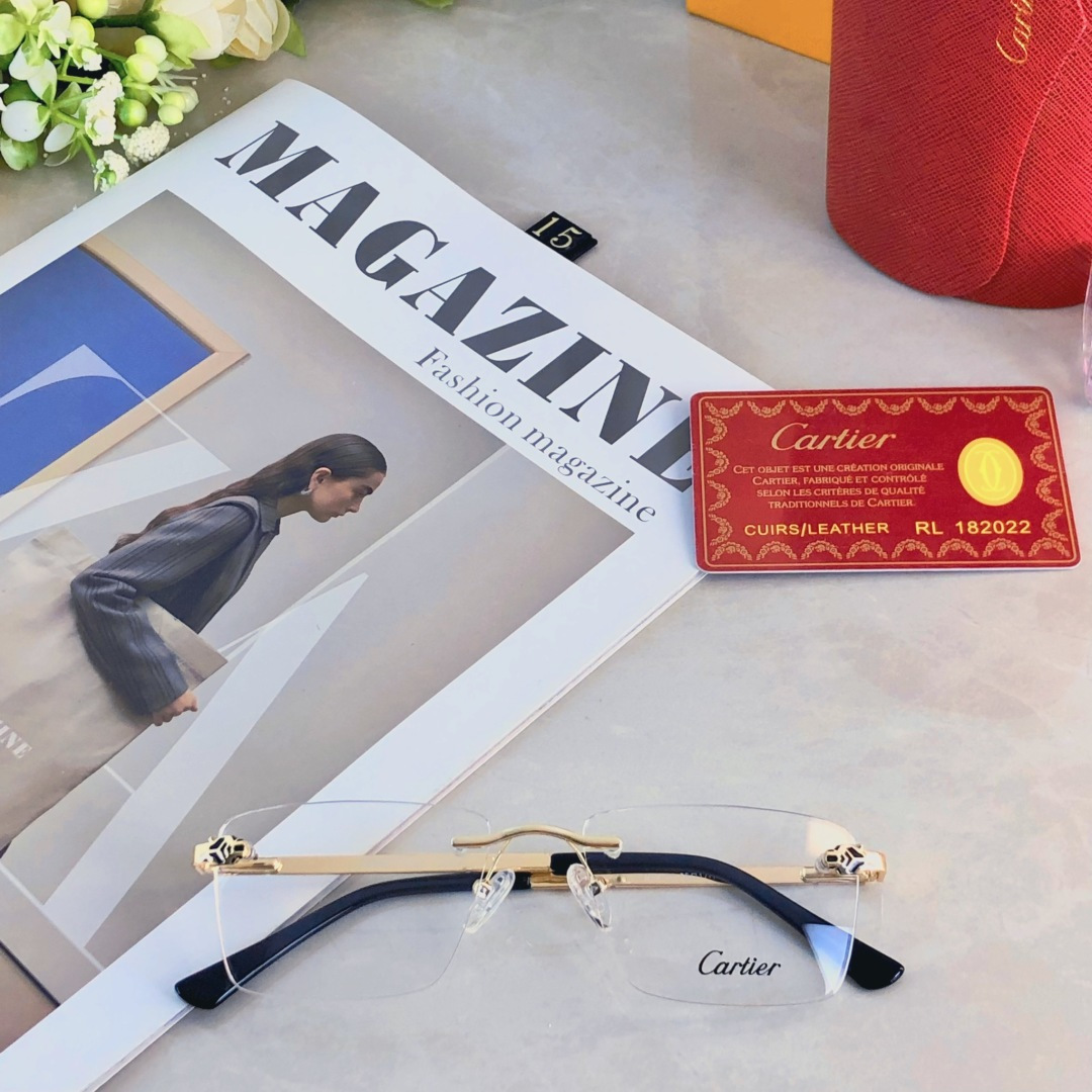 。。Cartie*无框素颜商务眼镜框百搭潮流男女配度数近视眼镜架