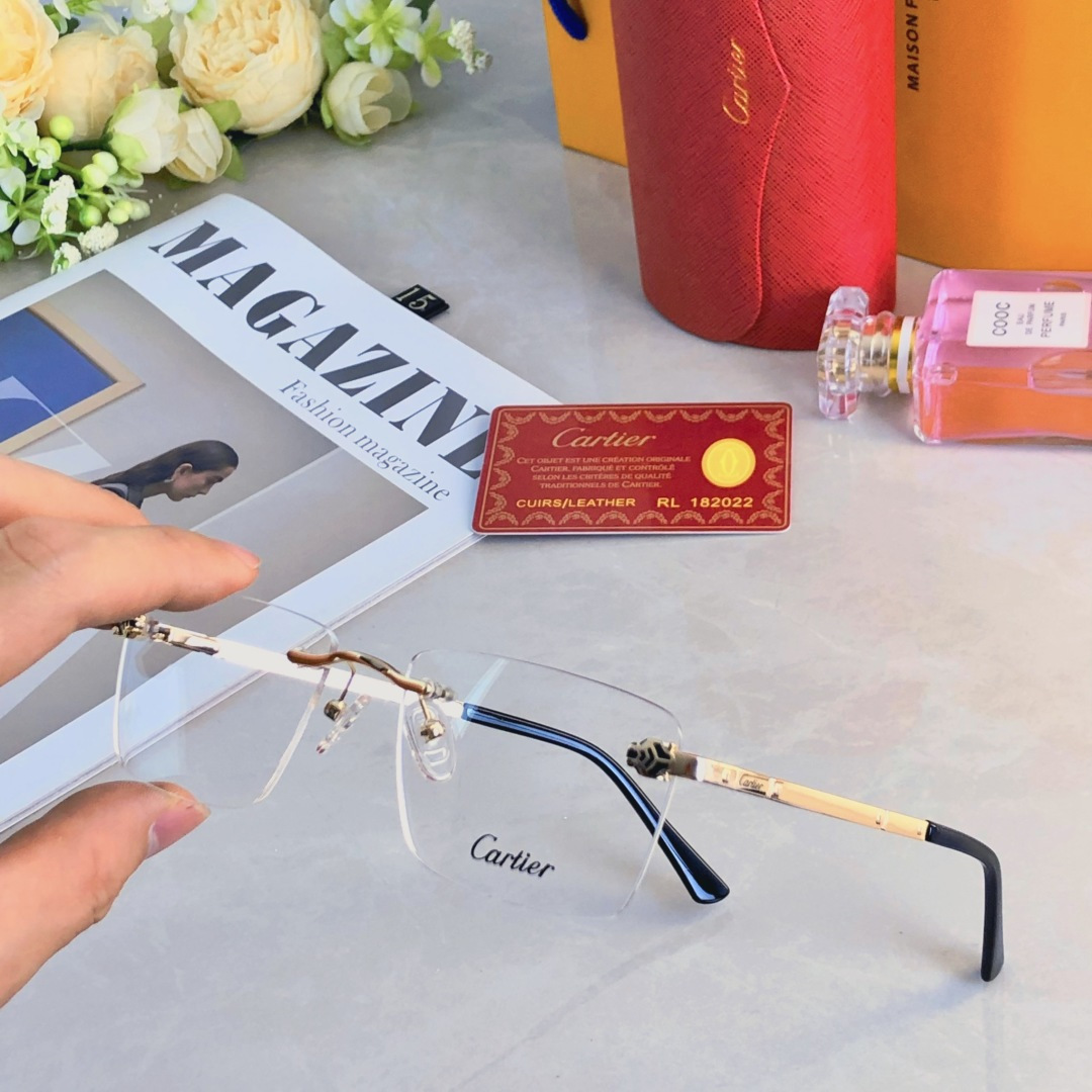 。。Cartie*无框素颜商务眼镜框百搭潮流男女配度数近视眼镜架