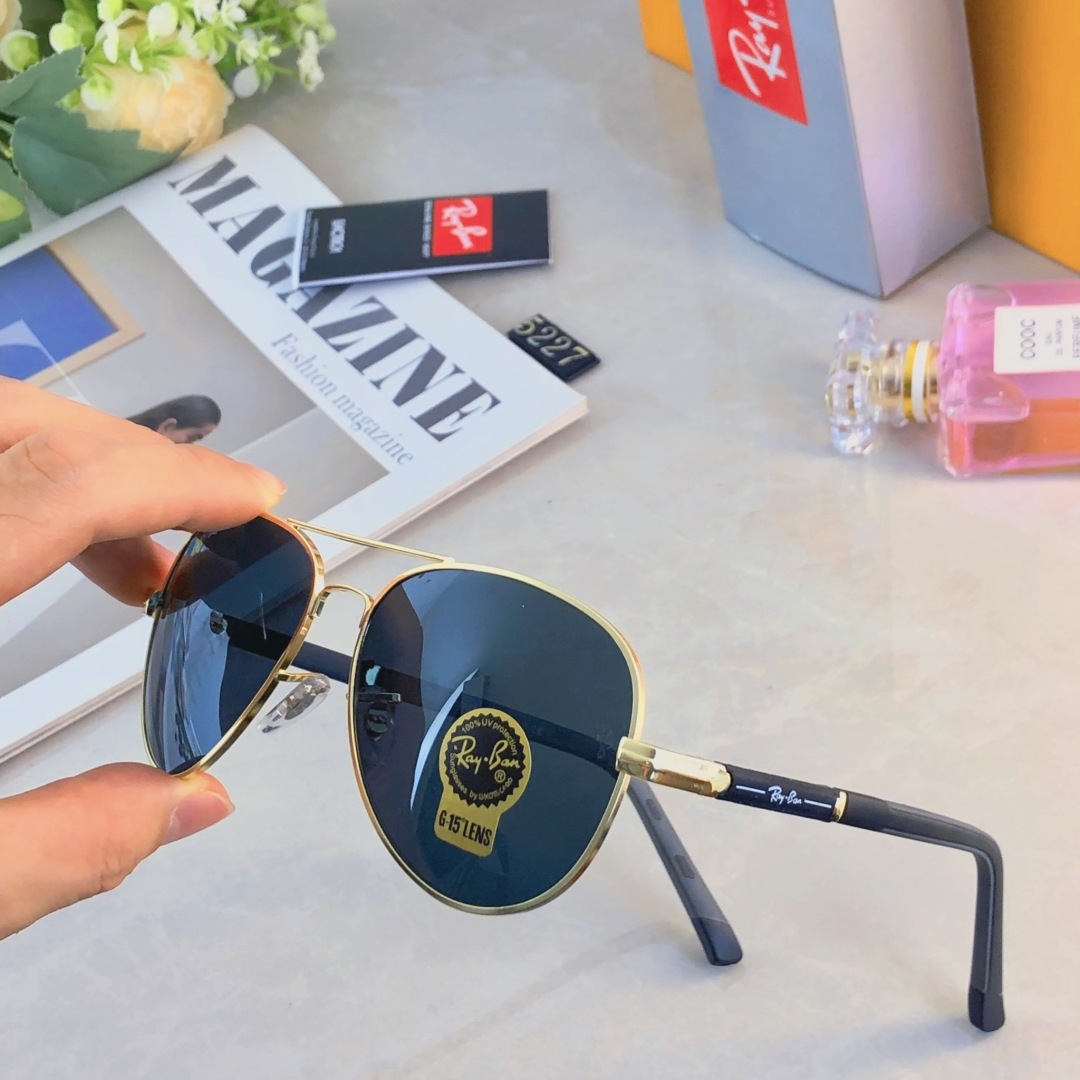 。。Rayba*品质双梁太阳镜金属蛤蟆镜开车驾驶防紫外线防蓝光墨镜