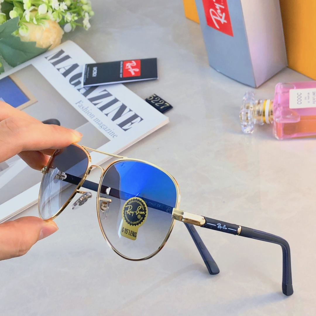 。。Rayba*品质双梁太阳镜金属蛤蟆镜开车驾驶防紫外线防蓝光墨镜