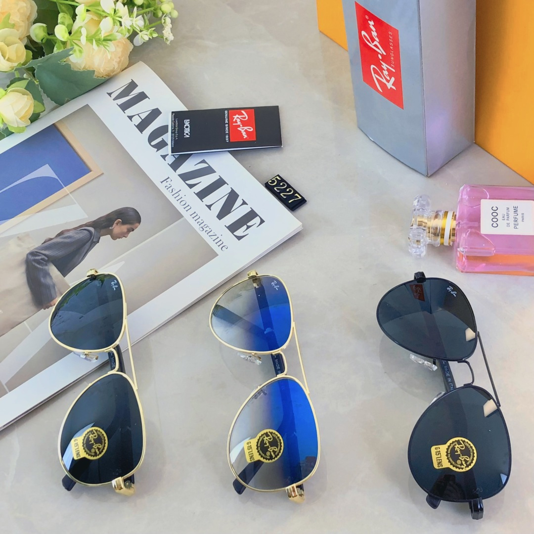 。。Rayba*品质双梁太阳镜金属蛤蟆镜开车驾驶防紫外线防蓝光墨镜