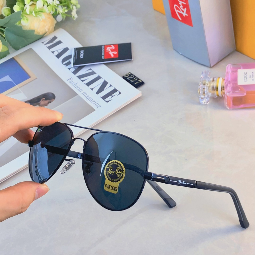 。。Rayba*品质双梁太阳镜金属蛤蟆镜开车驾驶防紫外线防蓝光墨镜