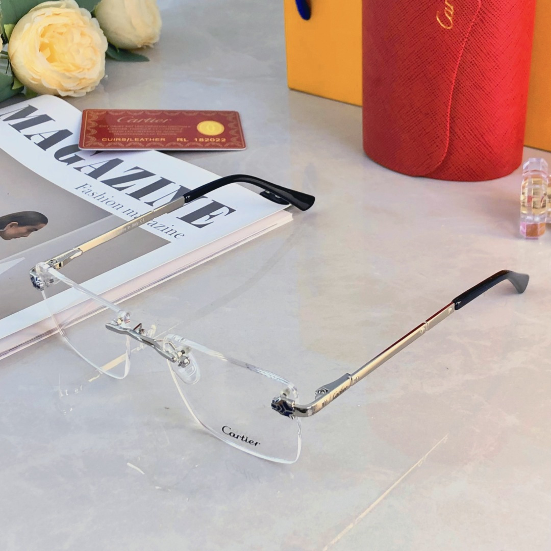 。。Cartie*无边框质感简约无框眼镜男女可配变色防蓝光防雾近视度数镜架