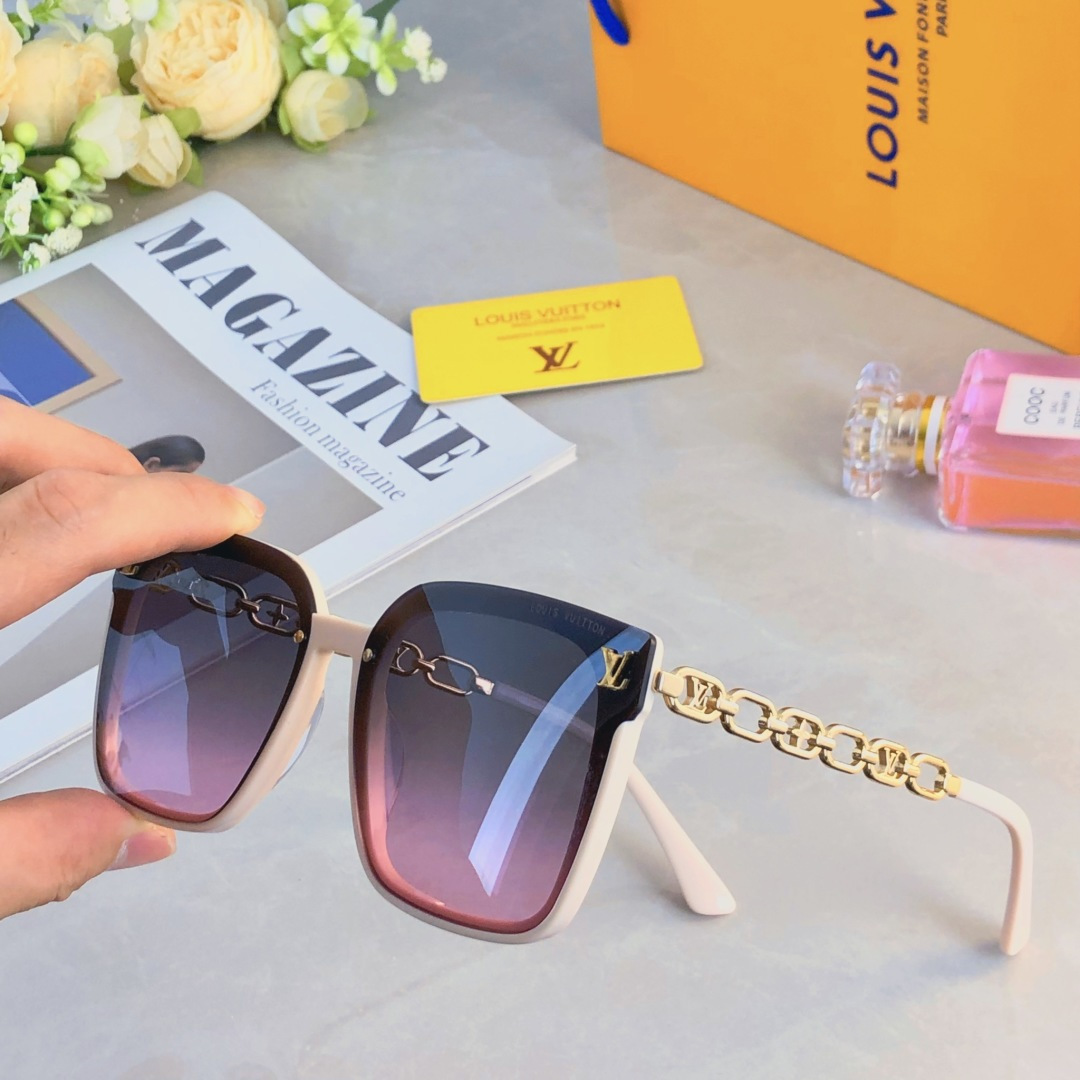 。。LOUISVUITTO*2025新款墨镜女高级感ins网红款防晒太阳镜大框圆脸显瘦眼镜