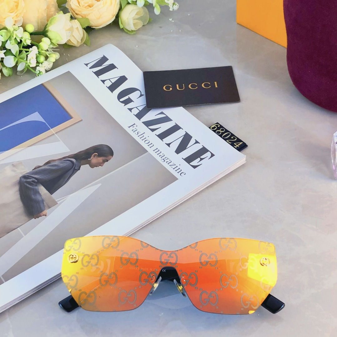 。。Gucc*网红款2025无框优质舒适防紫外线UV400太阳镜欧美范墨镜潮