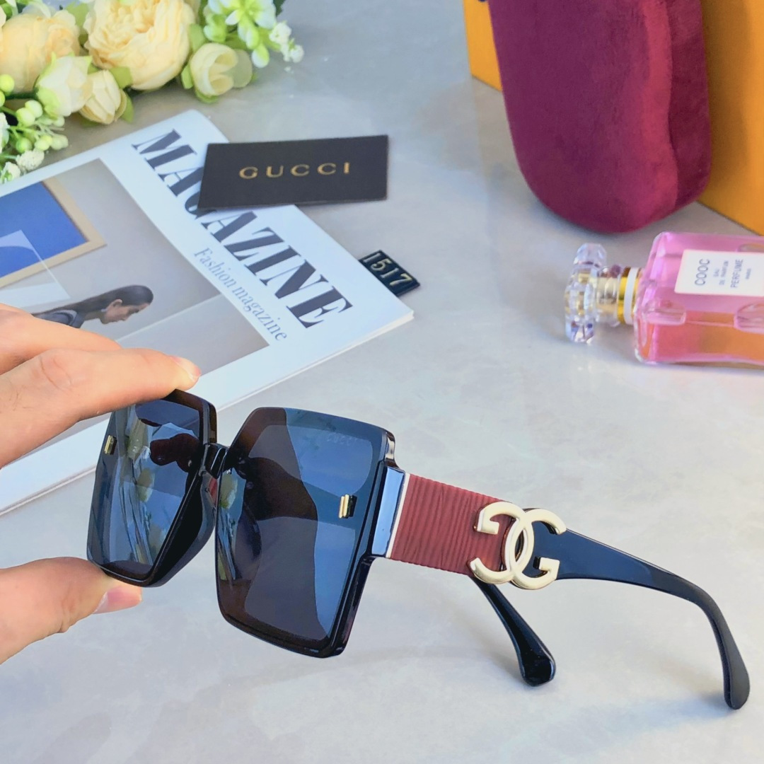 。。Gucc*时尚百搭素颜防强光高级感防紫外线墨镜女款