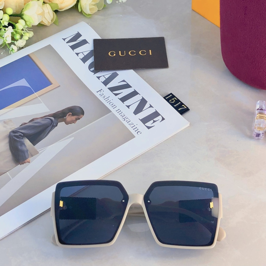 。。Gucc*时尚百搭素颜防强光高级感防紫外线墨镜女款