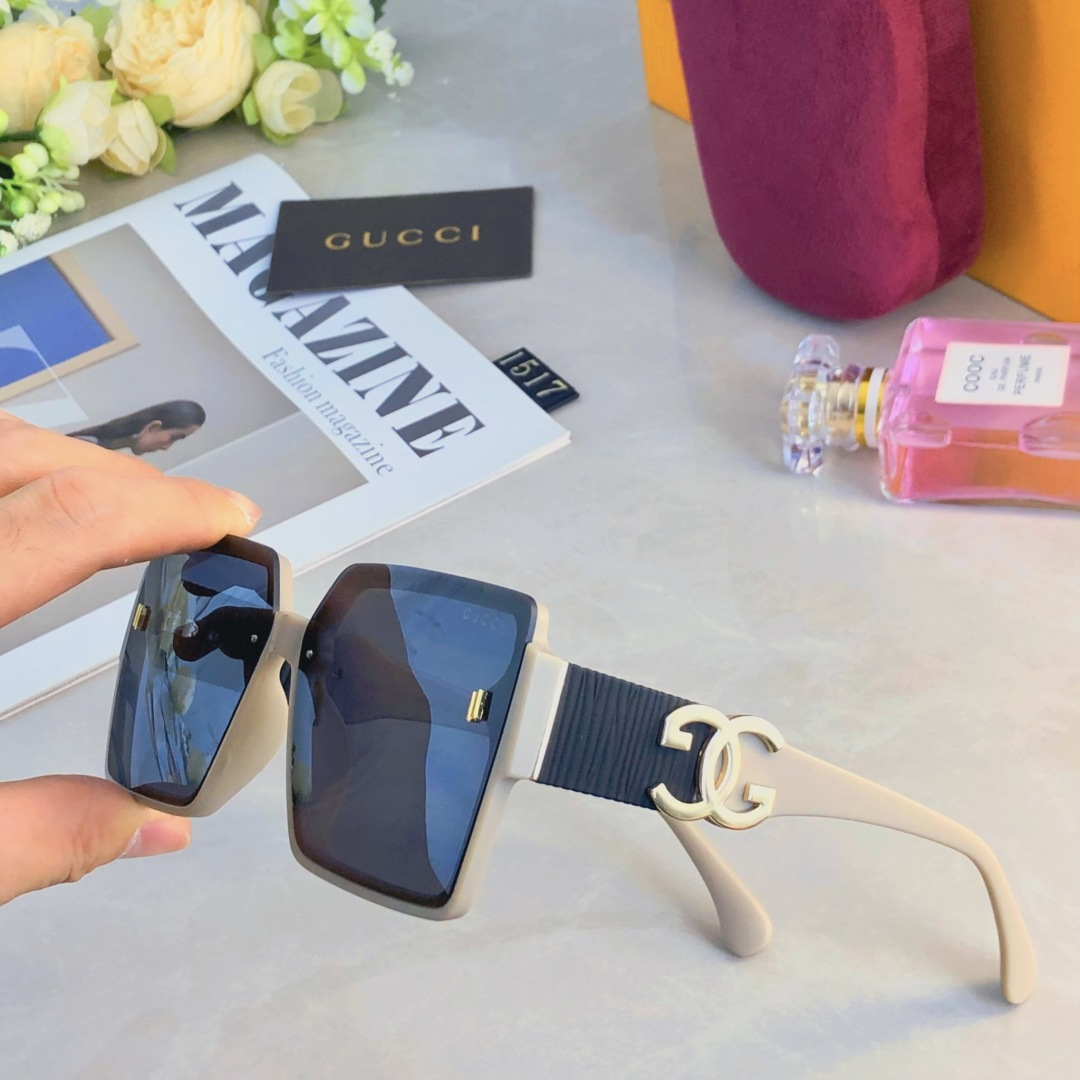。。Gucc*时尚百搭素颜防强光高级感防紫外线墨镜女款